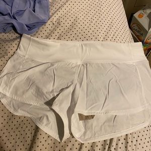 Brand new white lululemon shorts